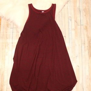 BURGUNDY STRIPES SUMMER DRESS